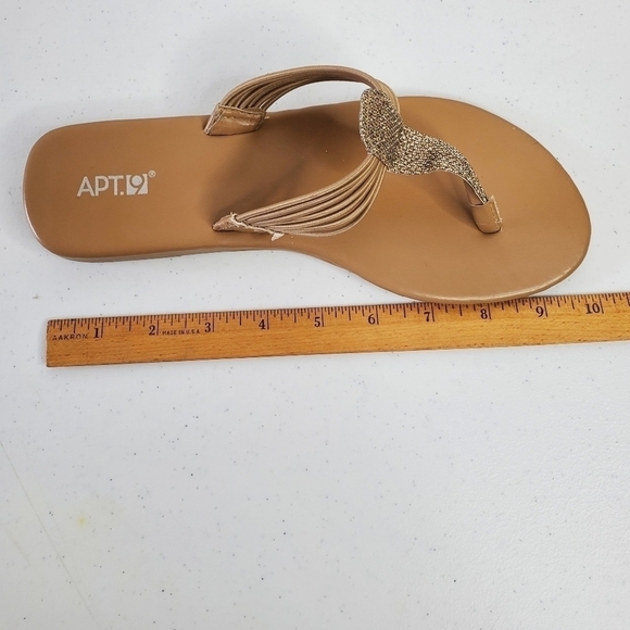 Glitter Flip Flops Metallic Thong Sandals Coastal Neutral Size 7 - Picture 7 of 8